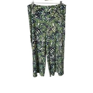 J. Jill Wearever Collection Smooth-Fit Wide Leg Crop Pants M Tropical Green VTG